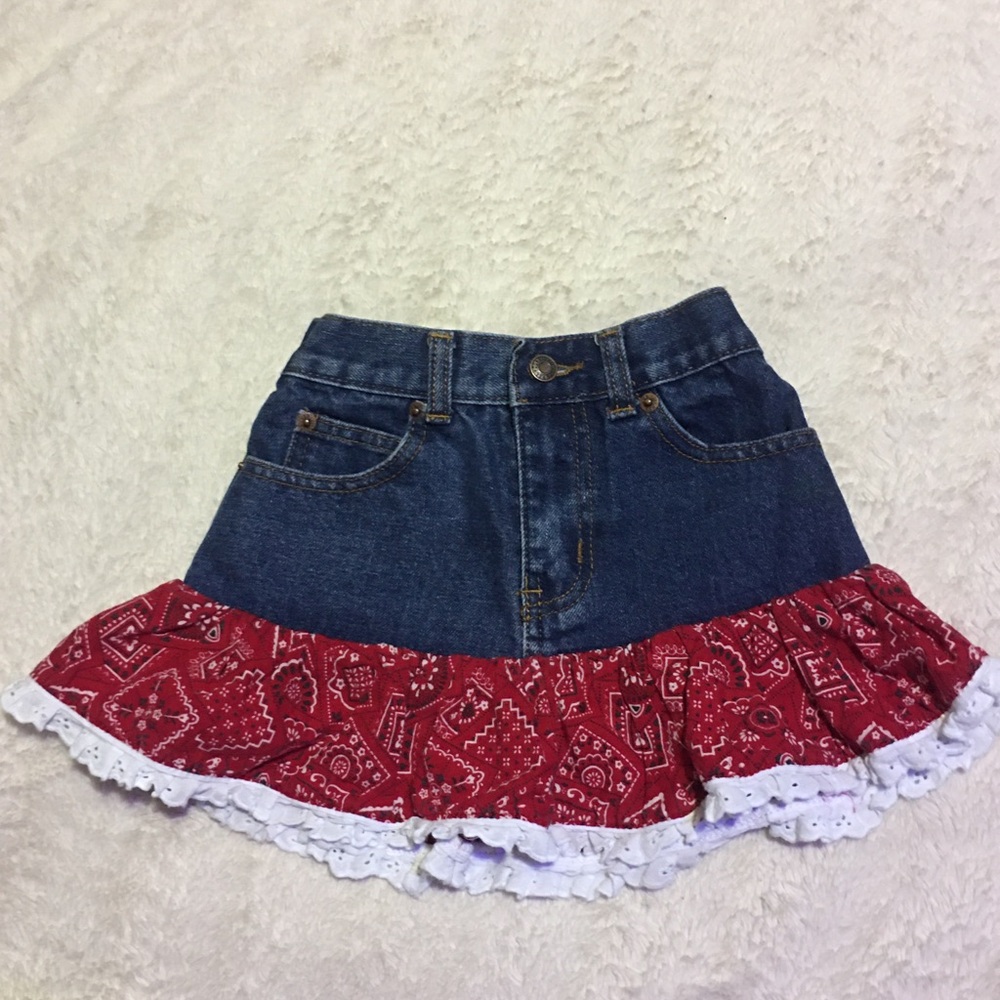 KIDDIE KORRAL DENIM WESTERN STYLE SKIRT